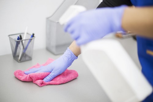 Waste handling and responsible disposal during a cleaning service