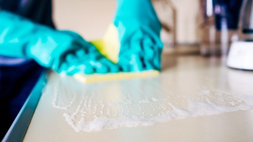 Professional cleaning of a modern Knightsbridge meeting room