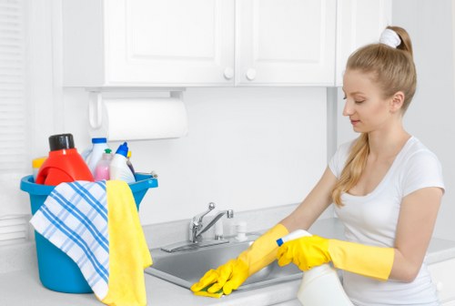 Cleaning team preparing a property in Knightsbridge for a scheduled visit